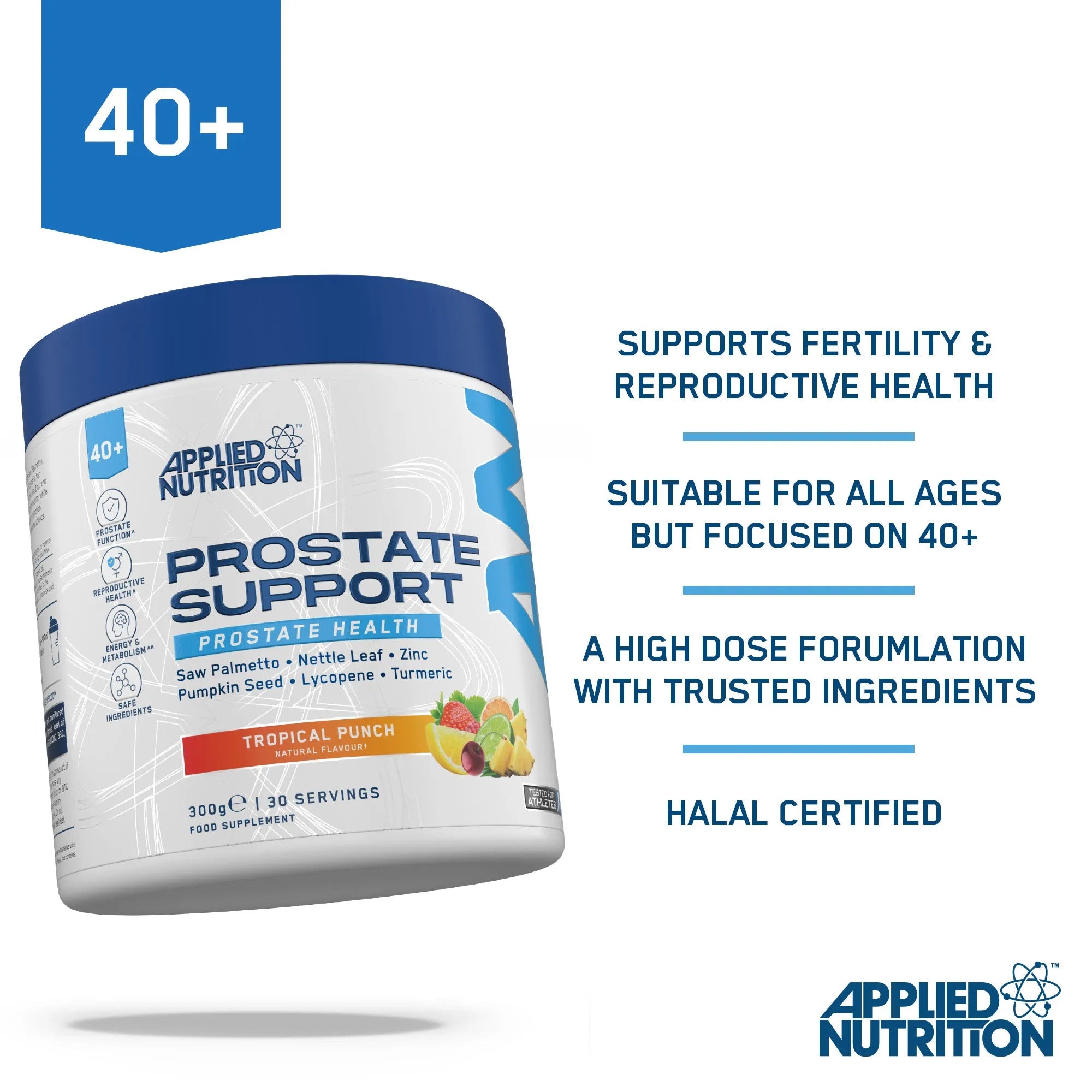 Applied Nutrition 40+ Prostate poudre Fruits Rouges 300g