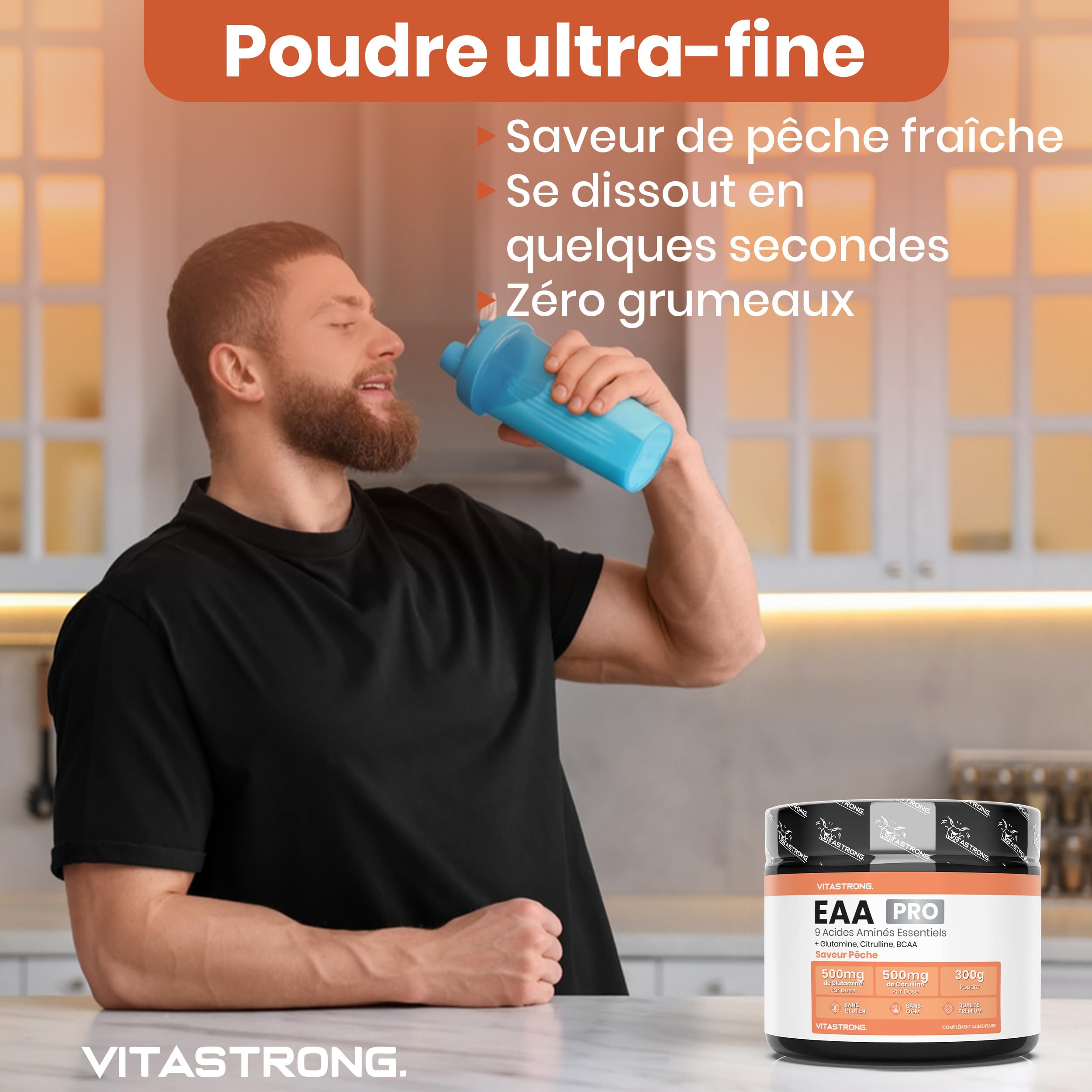 Vitastrong EAA PRO 9 poudre 300g pêche récupération