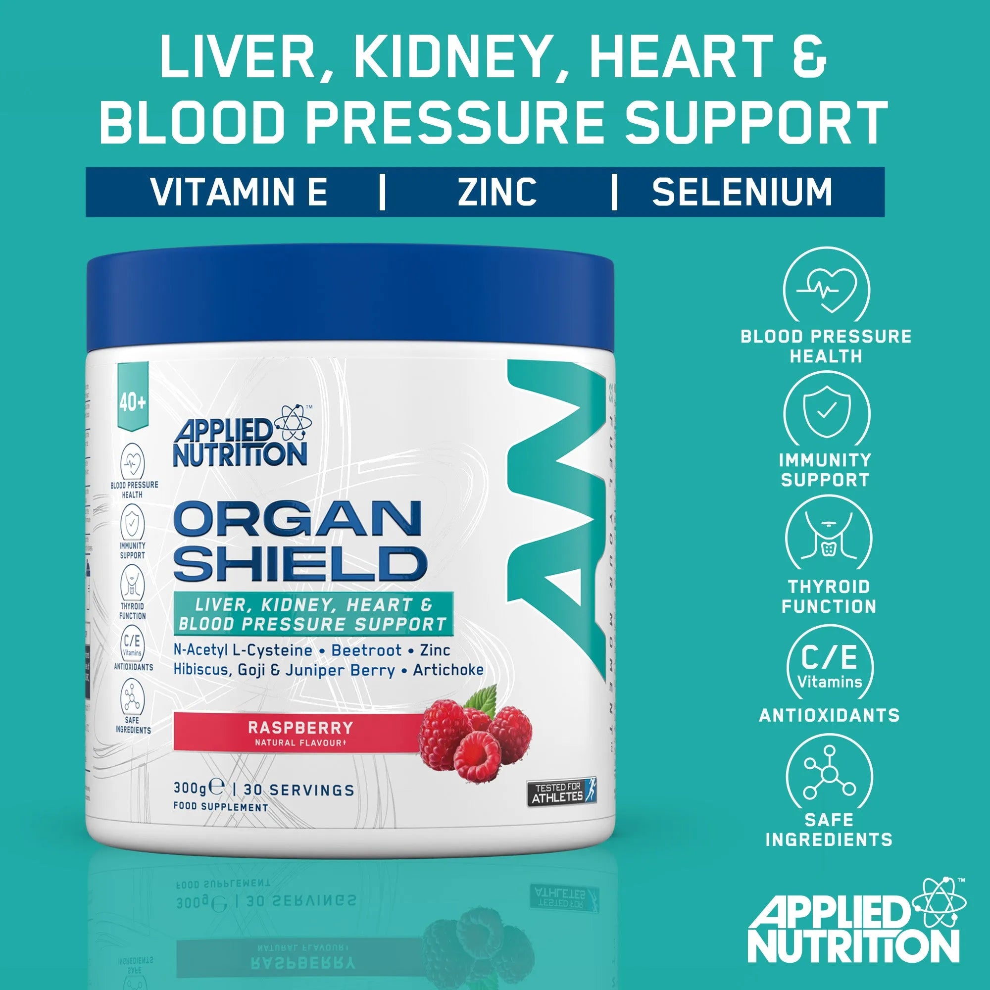 Applied Nutrition 40+ Organ Shield poudre pêche 300 g