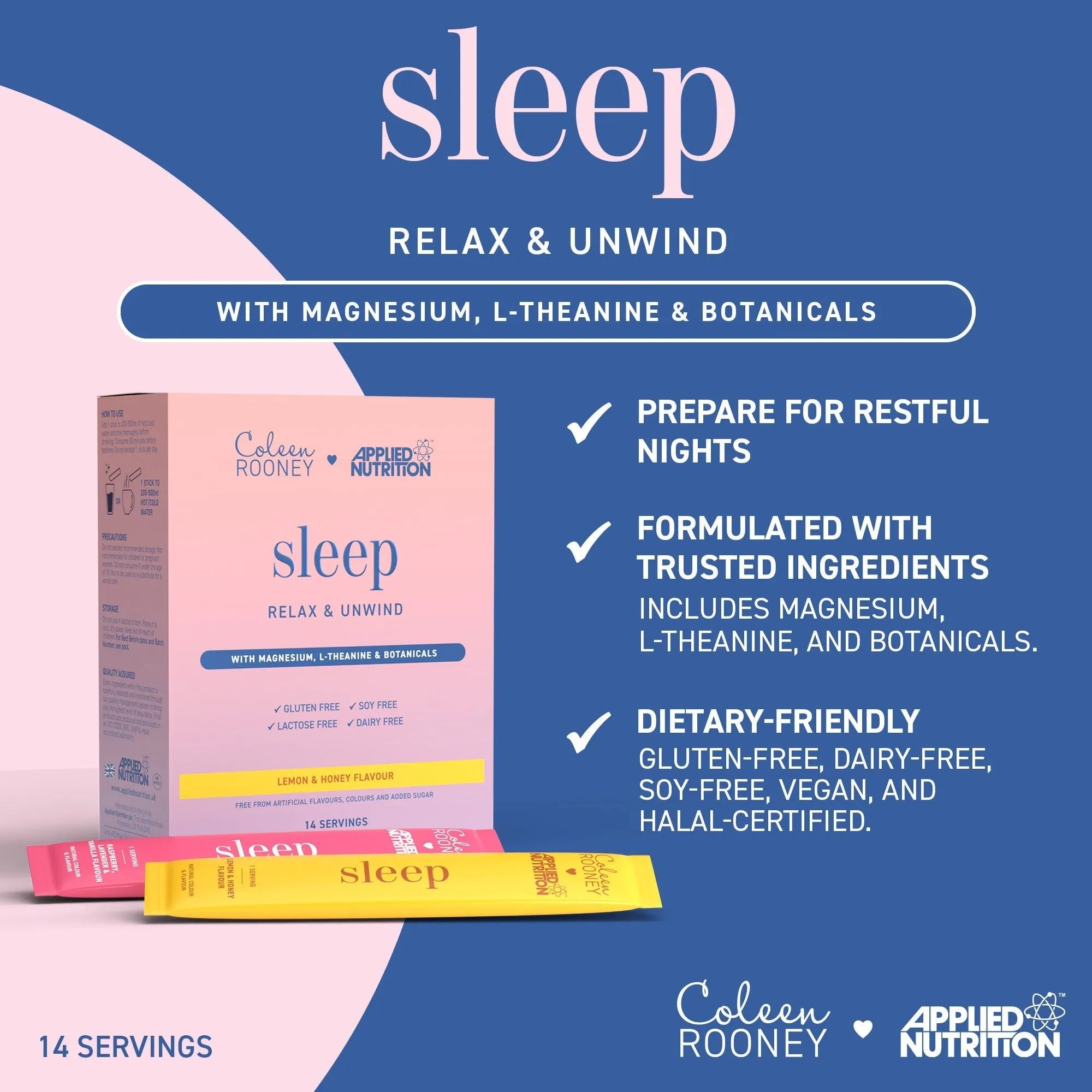 Applied Nutrition Coleen Rooney Sleep Poudre 14 Sticks Framboise Magnésium
