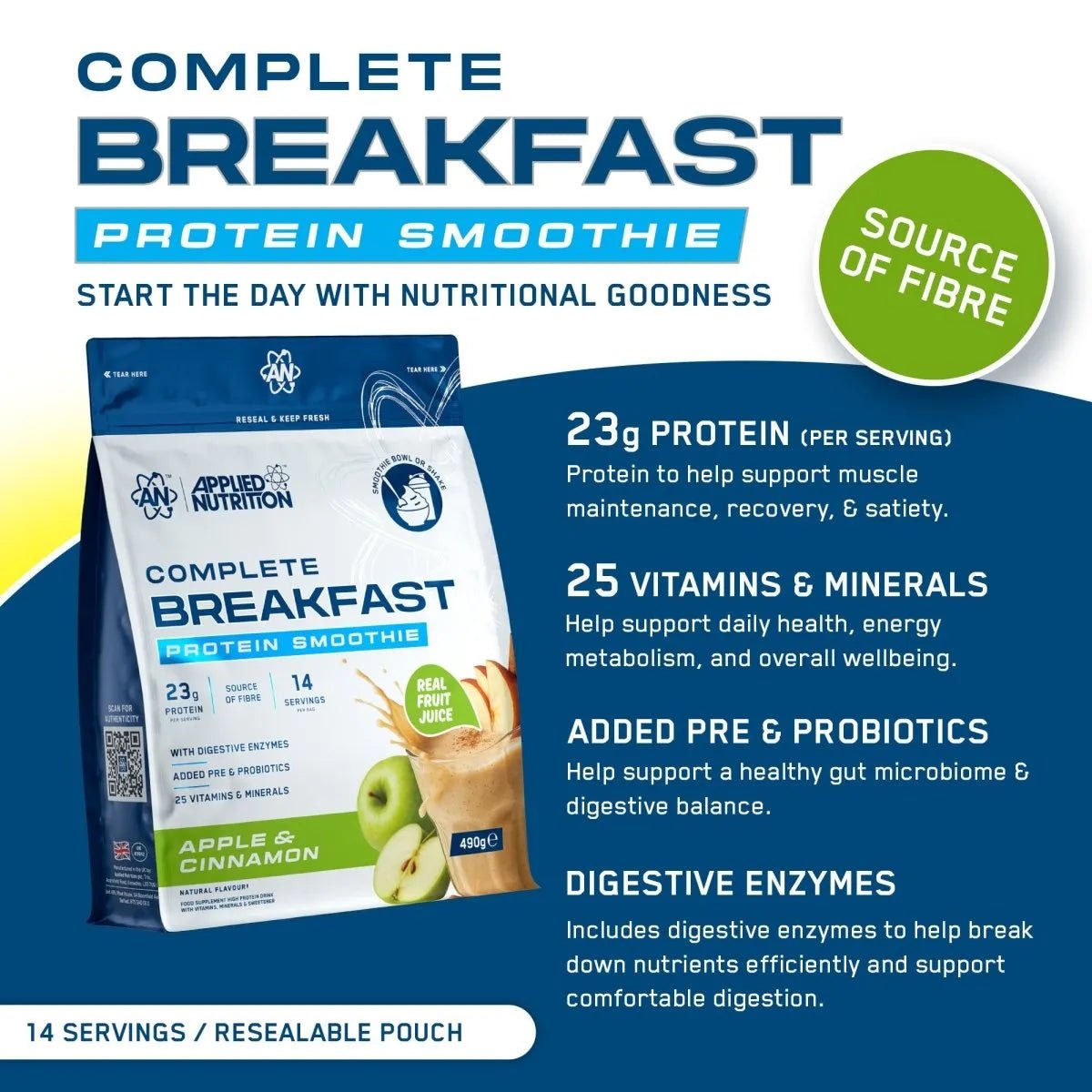 Applied Nutrition Protein Complete Breakfast Pomme Cannelle