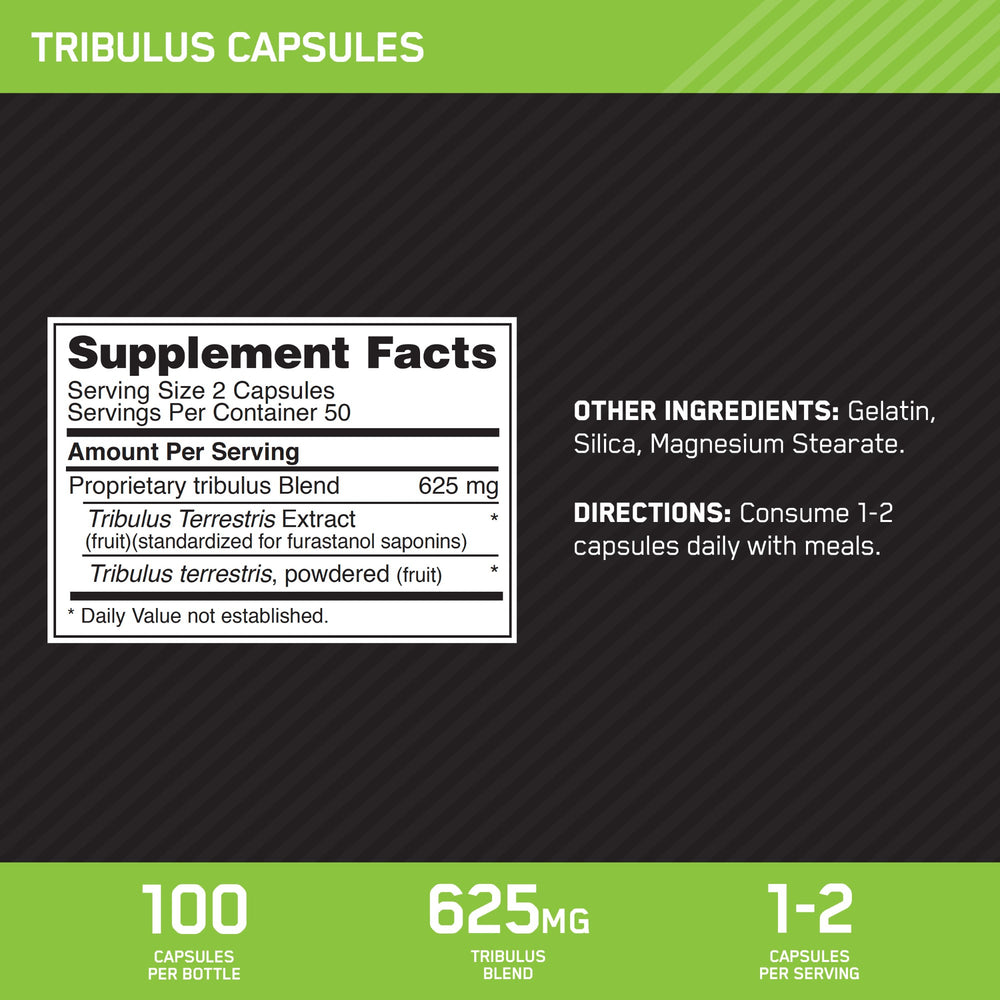 Optimum Nutrition Tribulus gélules tribulus terrestris 625 mg
