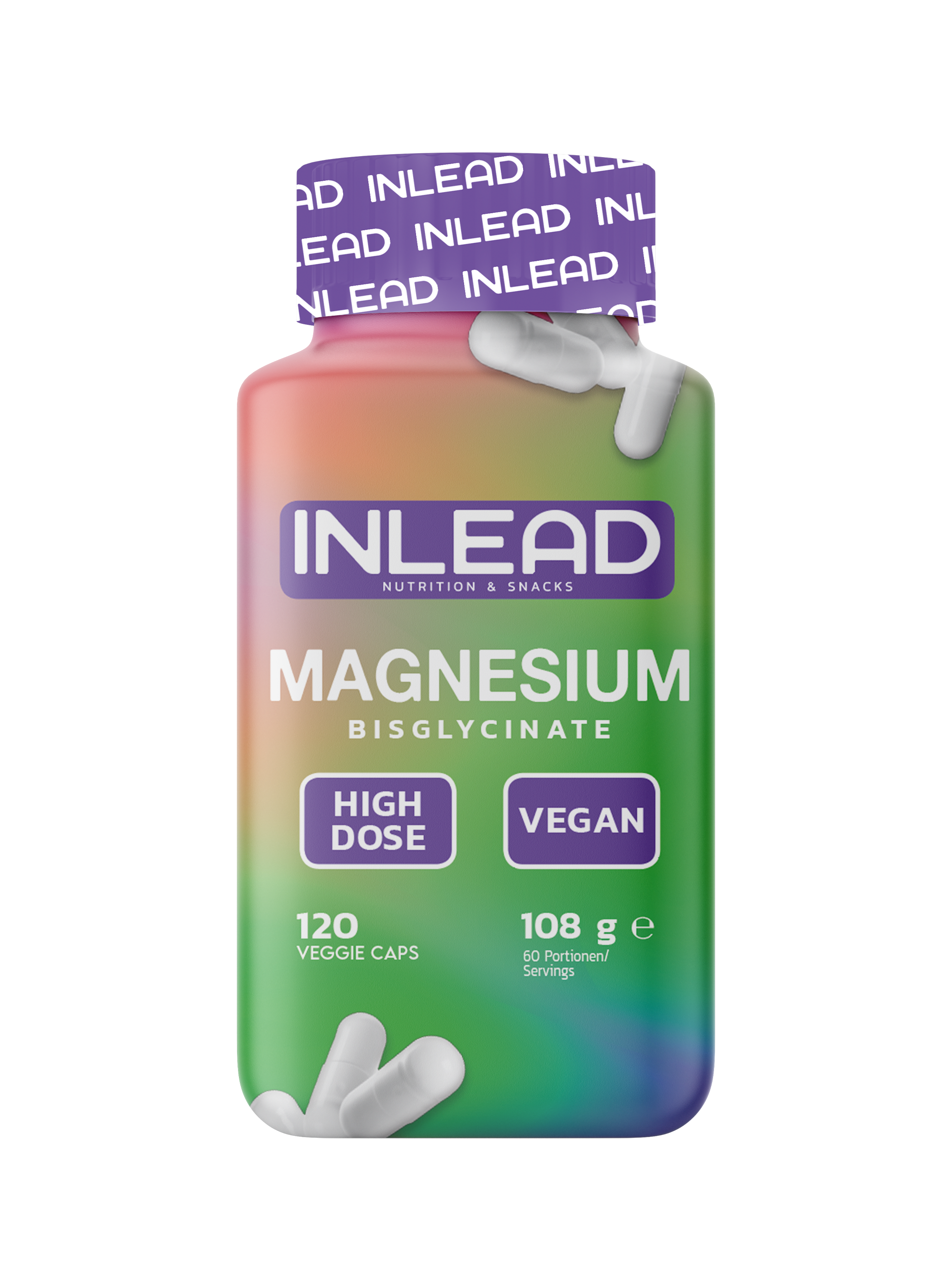 Inlead Magnesium Bisglycinate Magnésium Gélules 120 Caps Vegan