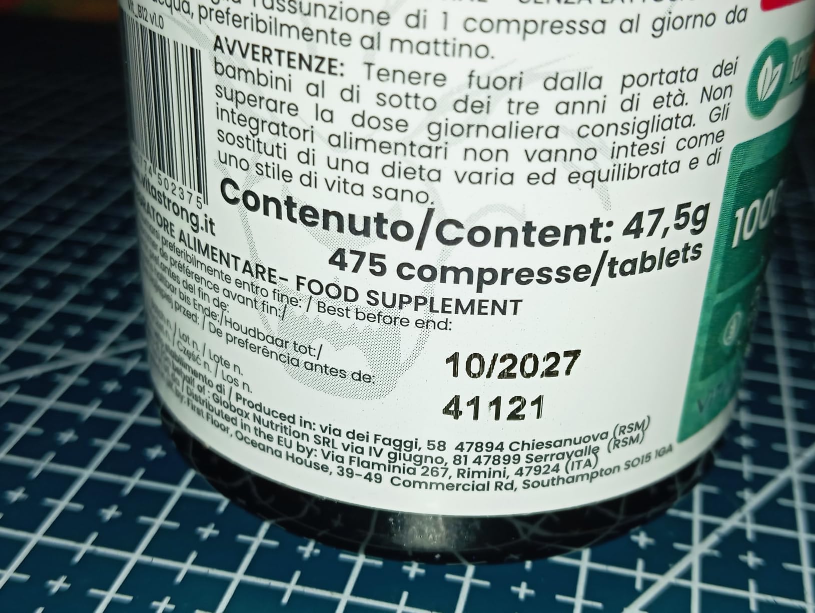 Vitastrong Vitamine B12 1000 mcg comprimés 475 cpr vegan