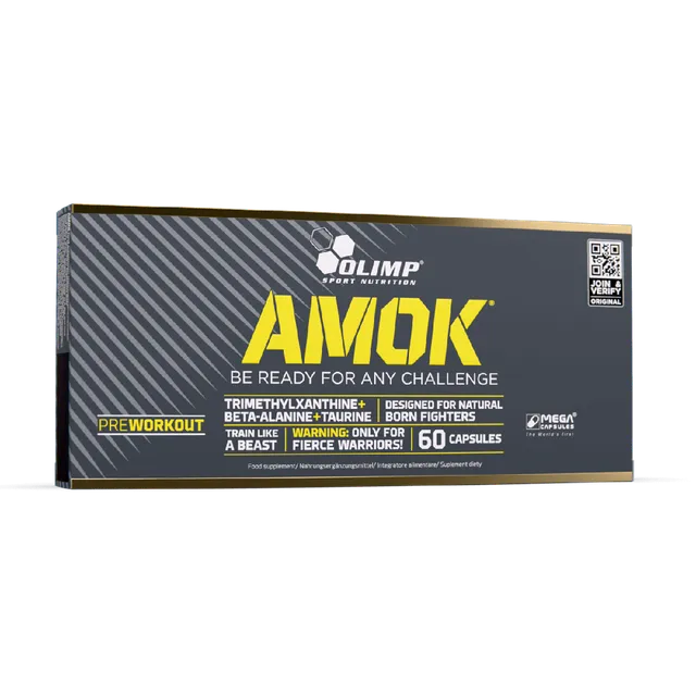 Olimp Amok Power Caps 60 gélules pré-workout caféine