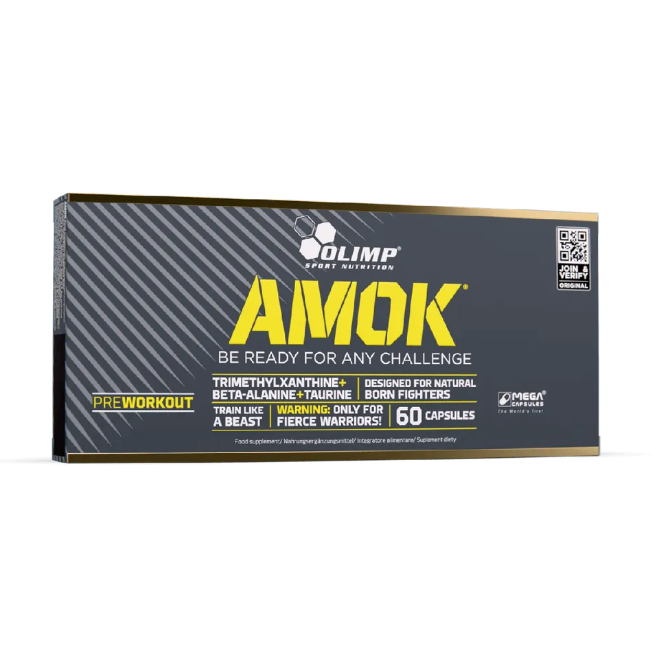 Olimp Amok Power Caps 60 gélules pré-workout caféine