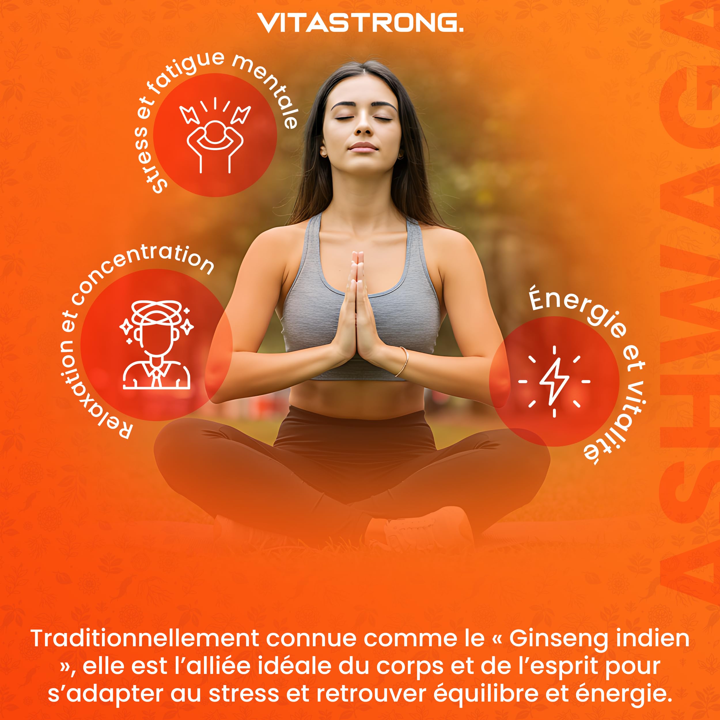 Vitastrong Vitalité Ashwagandha KSM-66 600mg 60 Comprimés Vegan