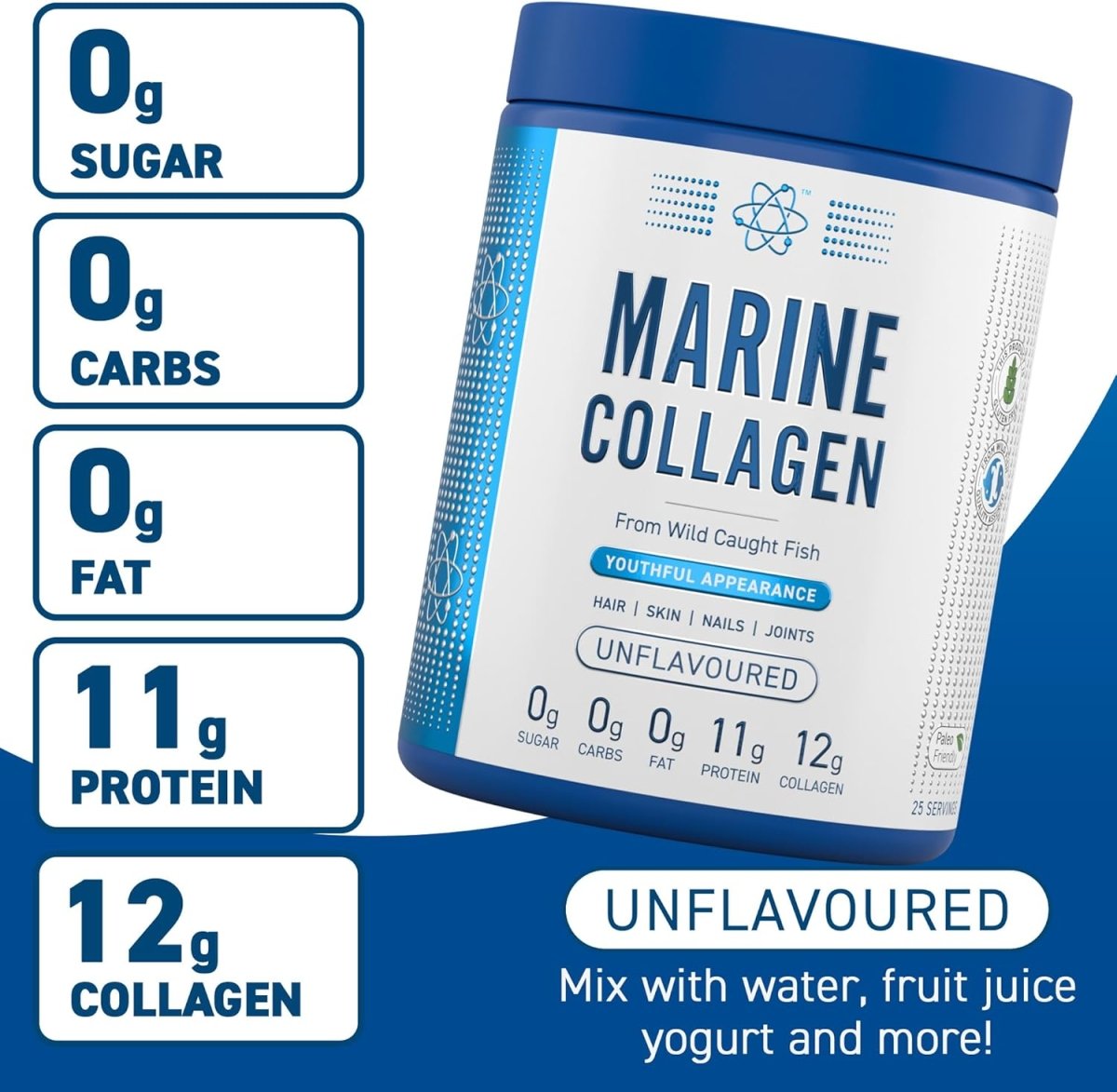 Applied Nutrition Collagen collagène marin poudre nature 300g