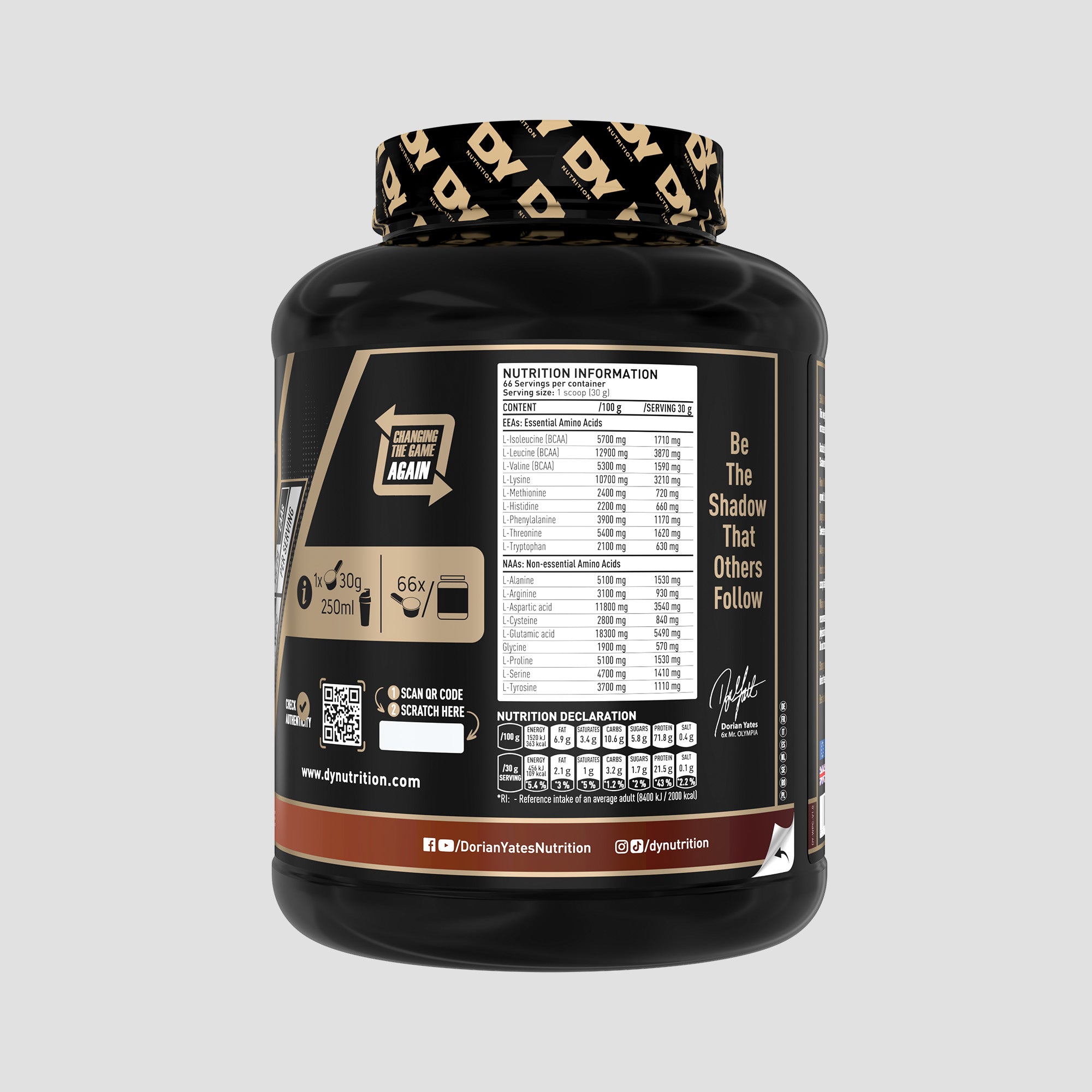 DY Nutrition Shadowhey Whey Protéine 2 kg goût fraise