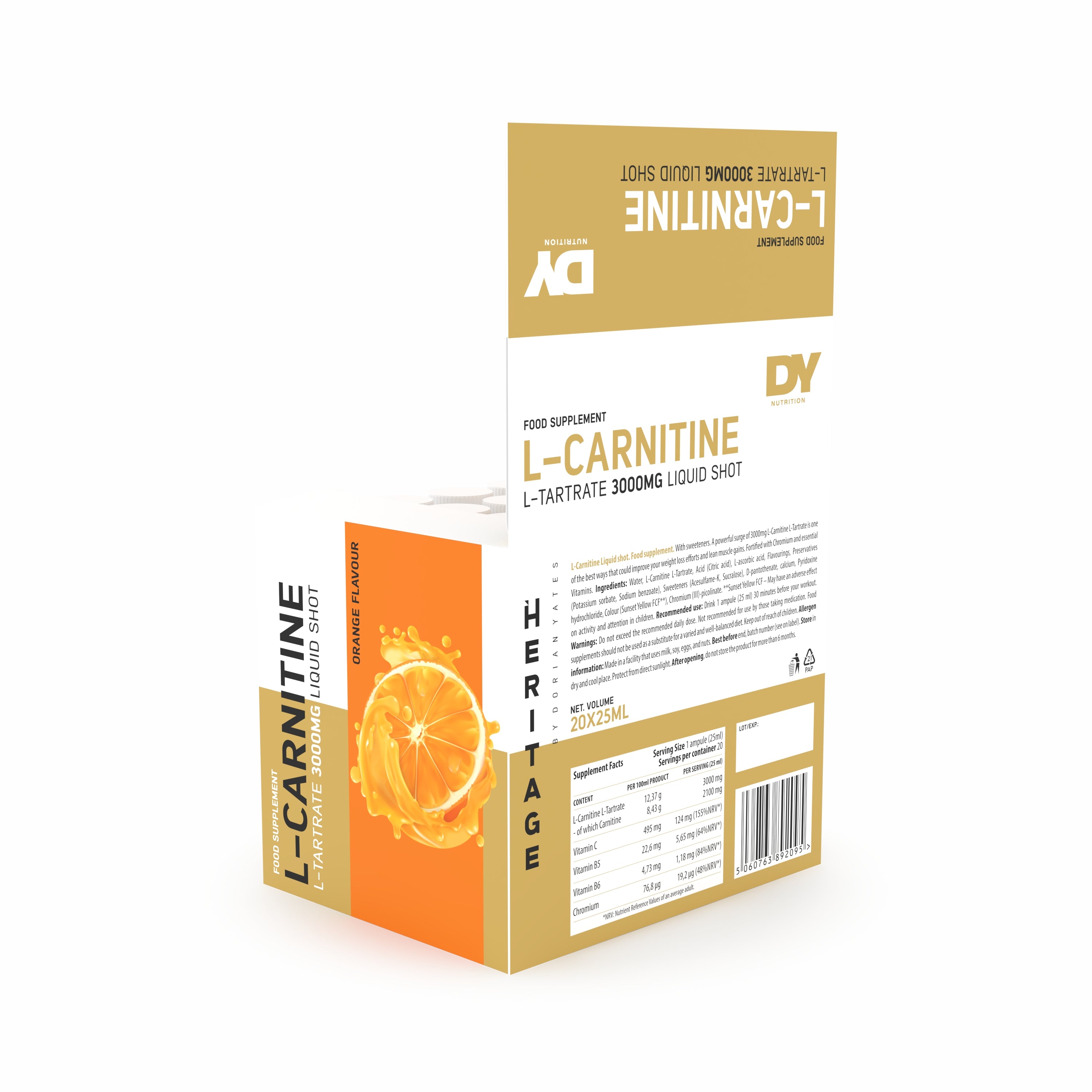 DY Nutrition L-Carnitine L-Tartrate liquide 3000 mg orange