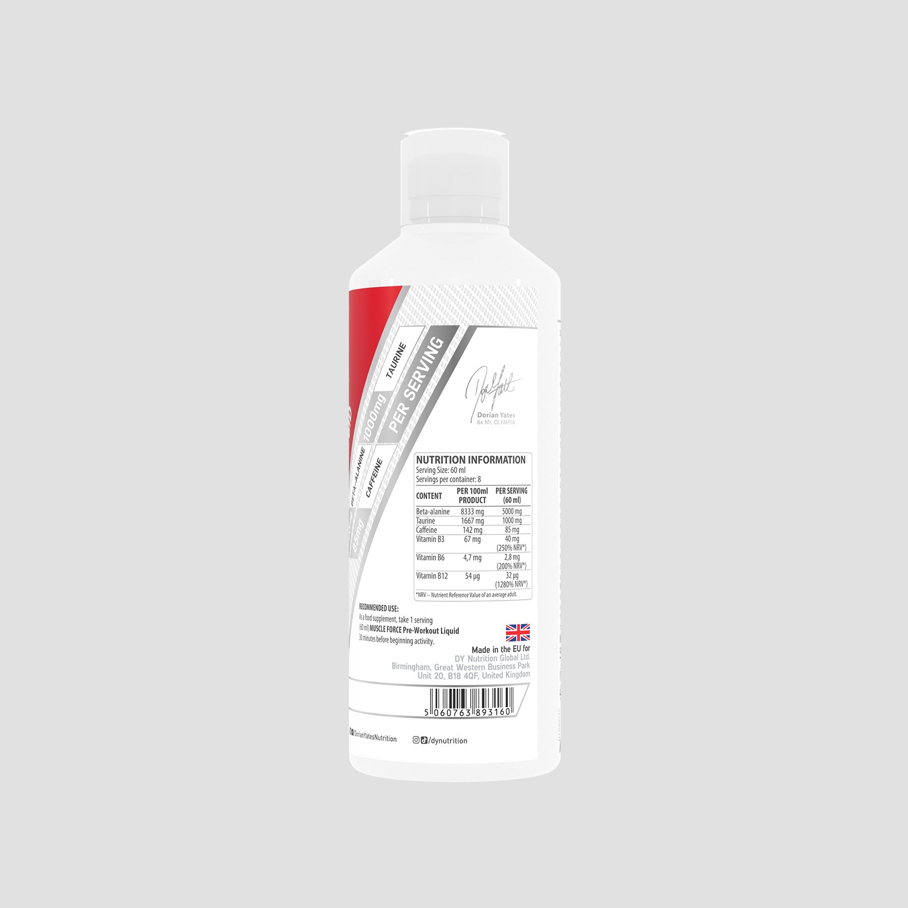DY Nutrition Muscle Force Pré-Workout Shot Pêche-Ananas-Orange