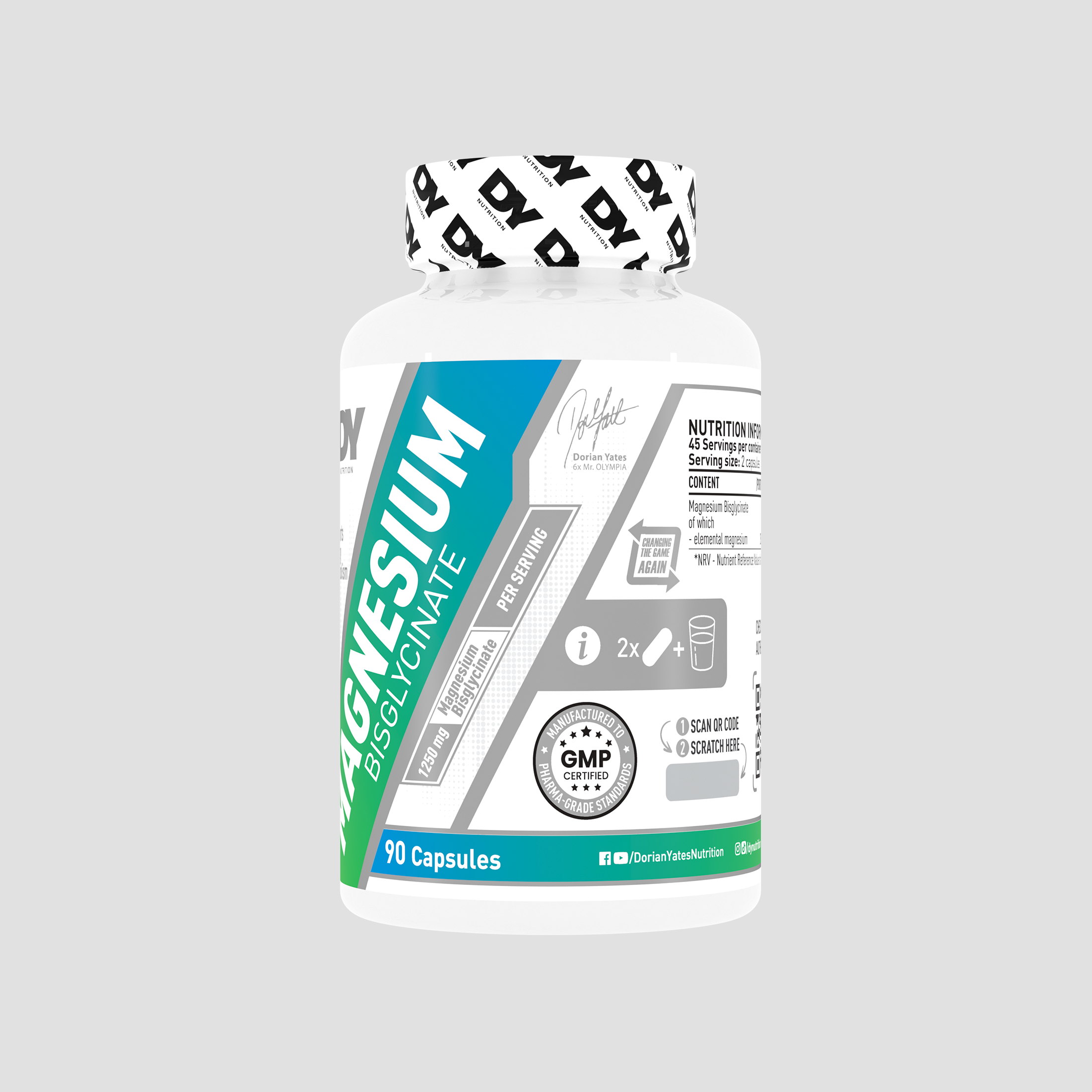 DY Nutrition Magnésium Bisglycinate 90 gélules 250 mg vegan
