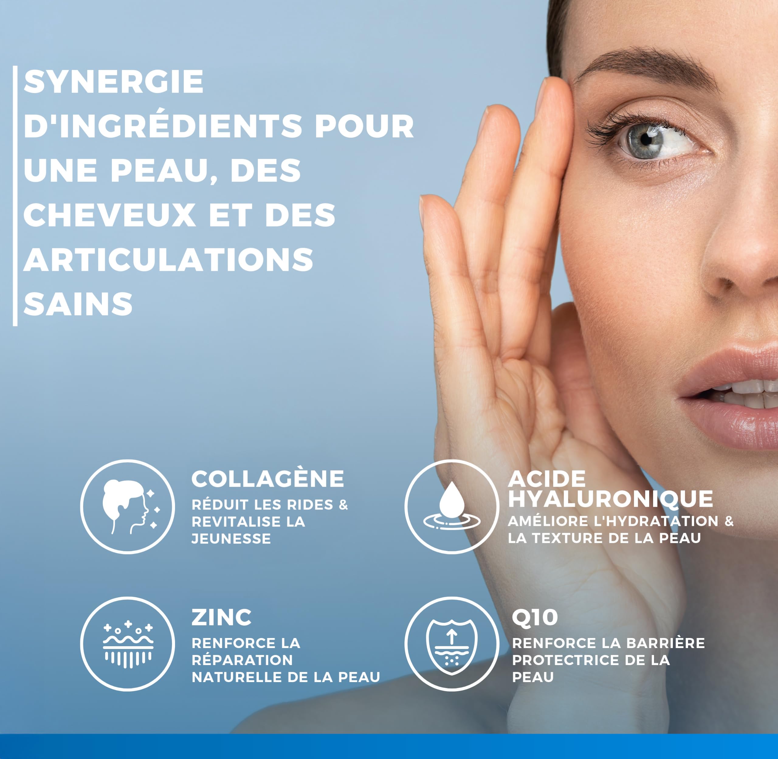 Vitastrong Beauté collagène comprimés 180 acide hyaluronique