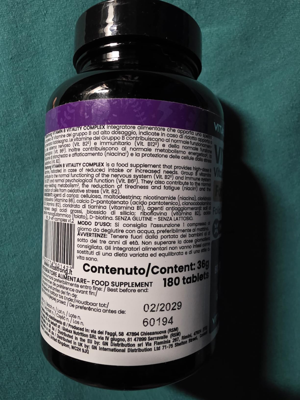 Vitastrong Vitamines Complexe B comprimés 180 haute dose