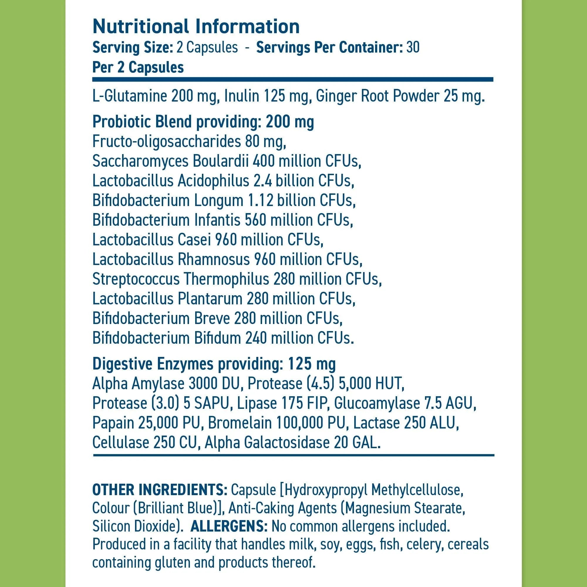 Applied Nutrition Gut Health 60 gélules probiotiques digestion vegan