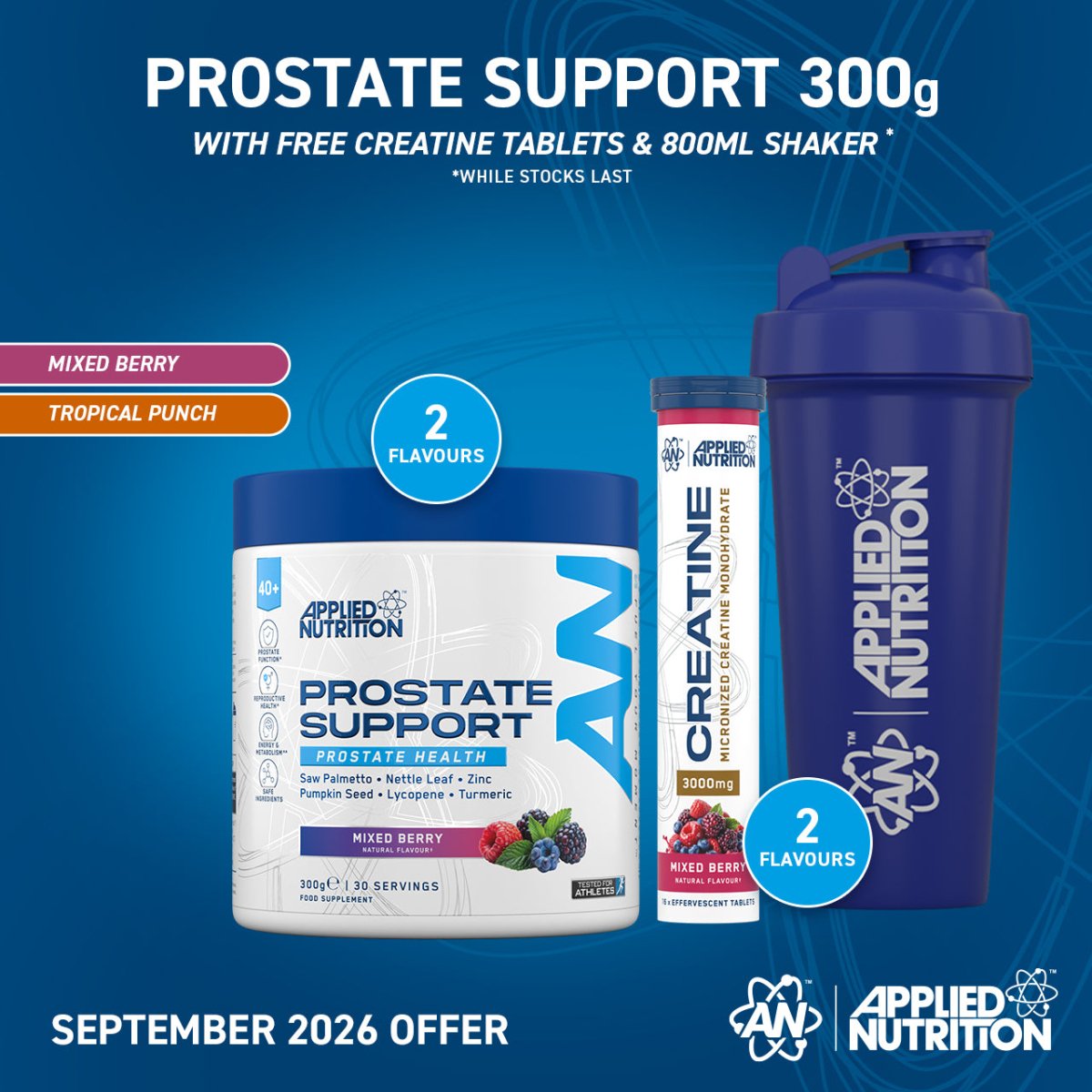 Applied Nutrition 40+ Prostate poudre Fruits Rouges 300g