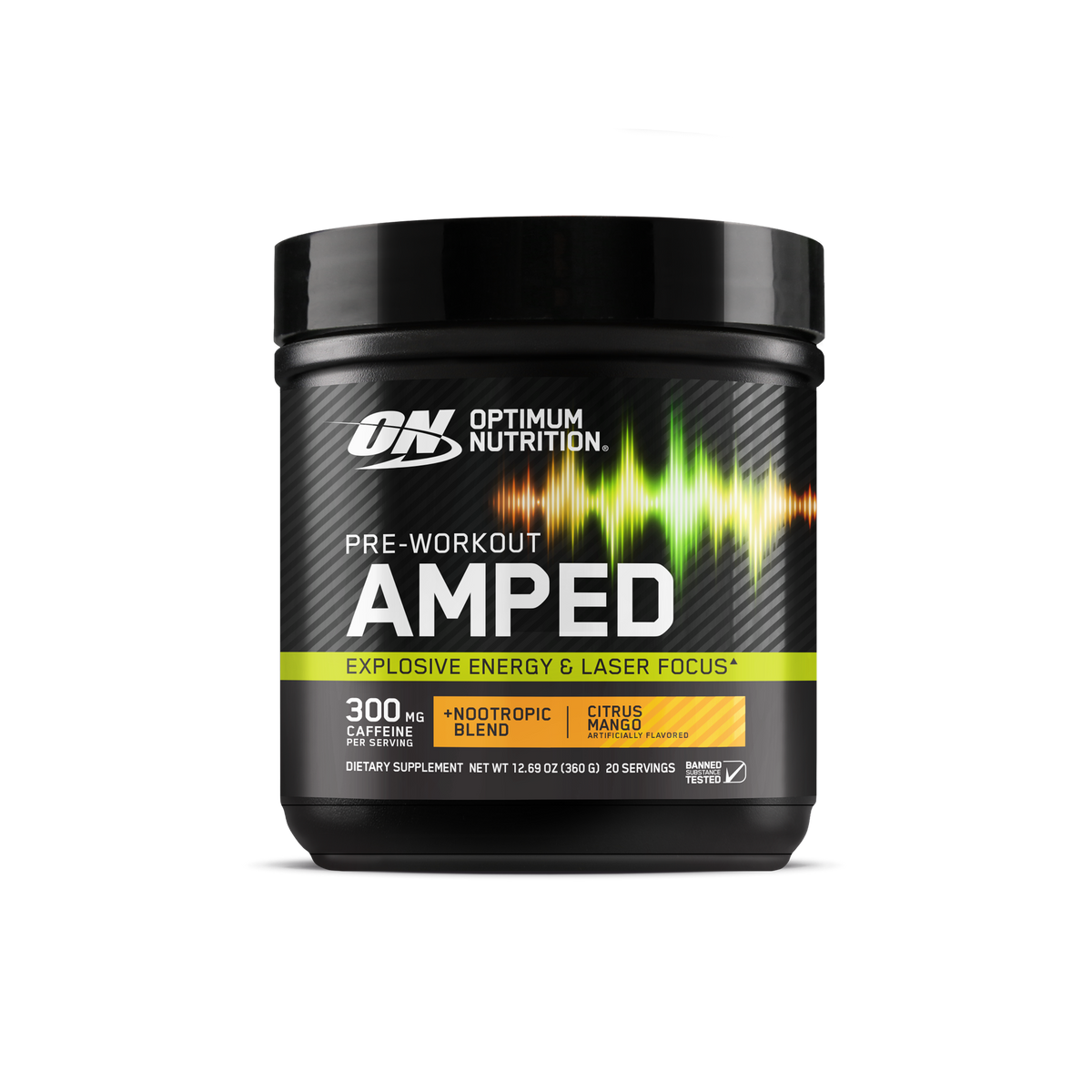 Optimum Nutrition Pre-Workout Amped poudre caféine 300mg