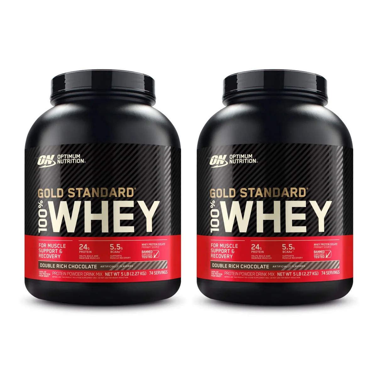 Optimum Nutrition Gold Standard whey protéine lot 2 x 5 lbs