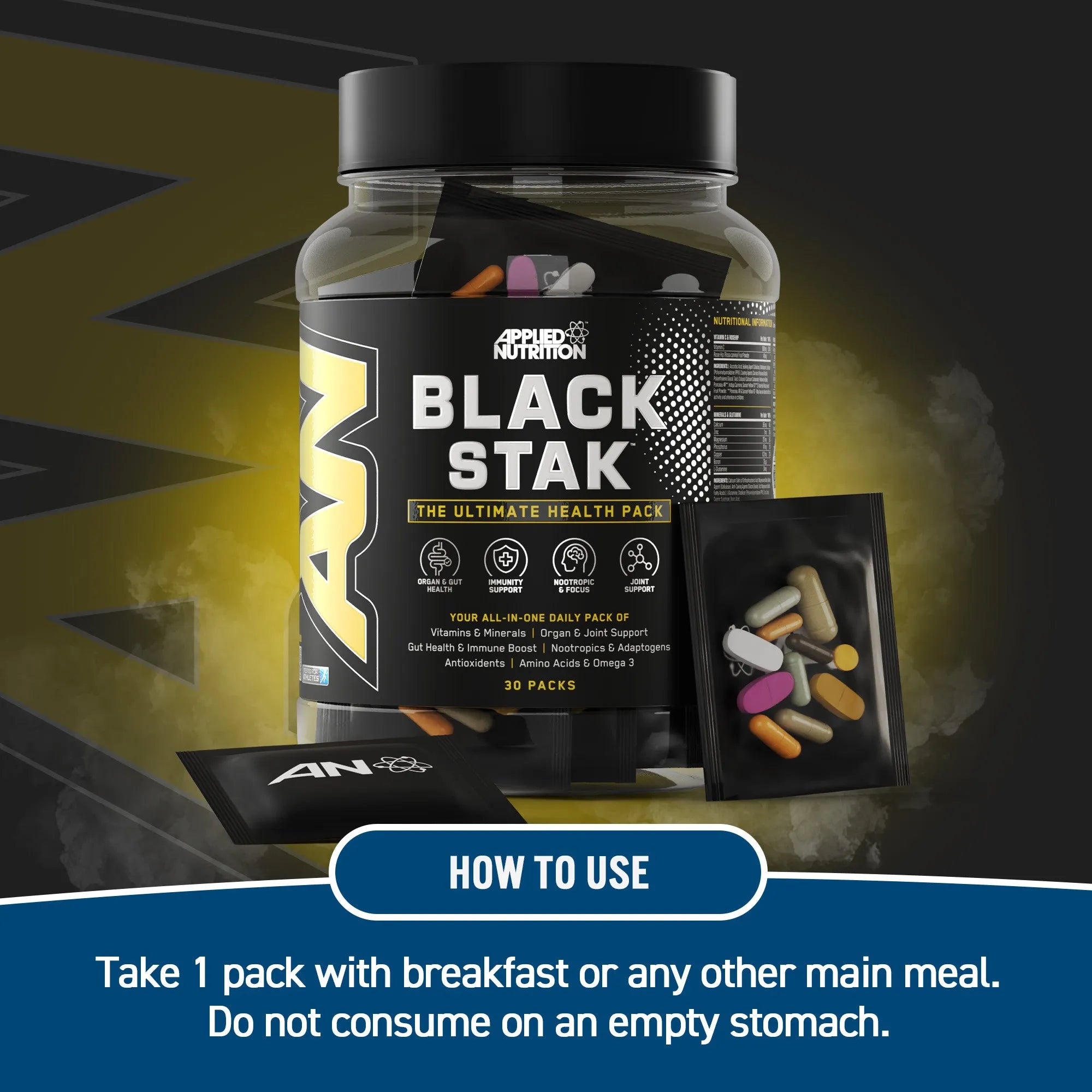 Applied Nutrition Black Stak pack santé 30 sachets vitamines