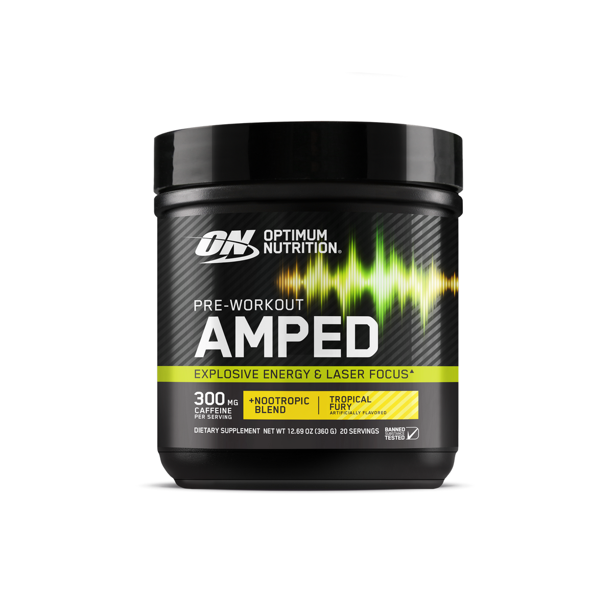 Optimum Nutrition Pre-Workout Amped poudre caféine 300mg