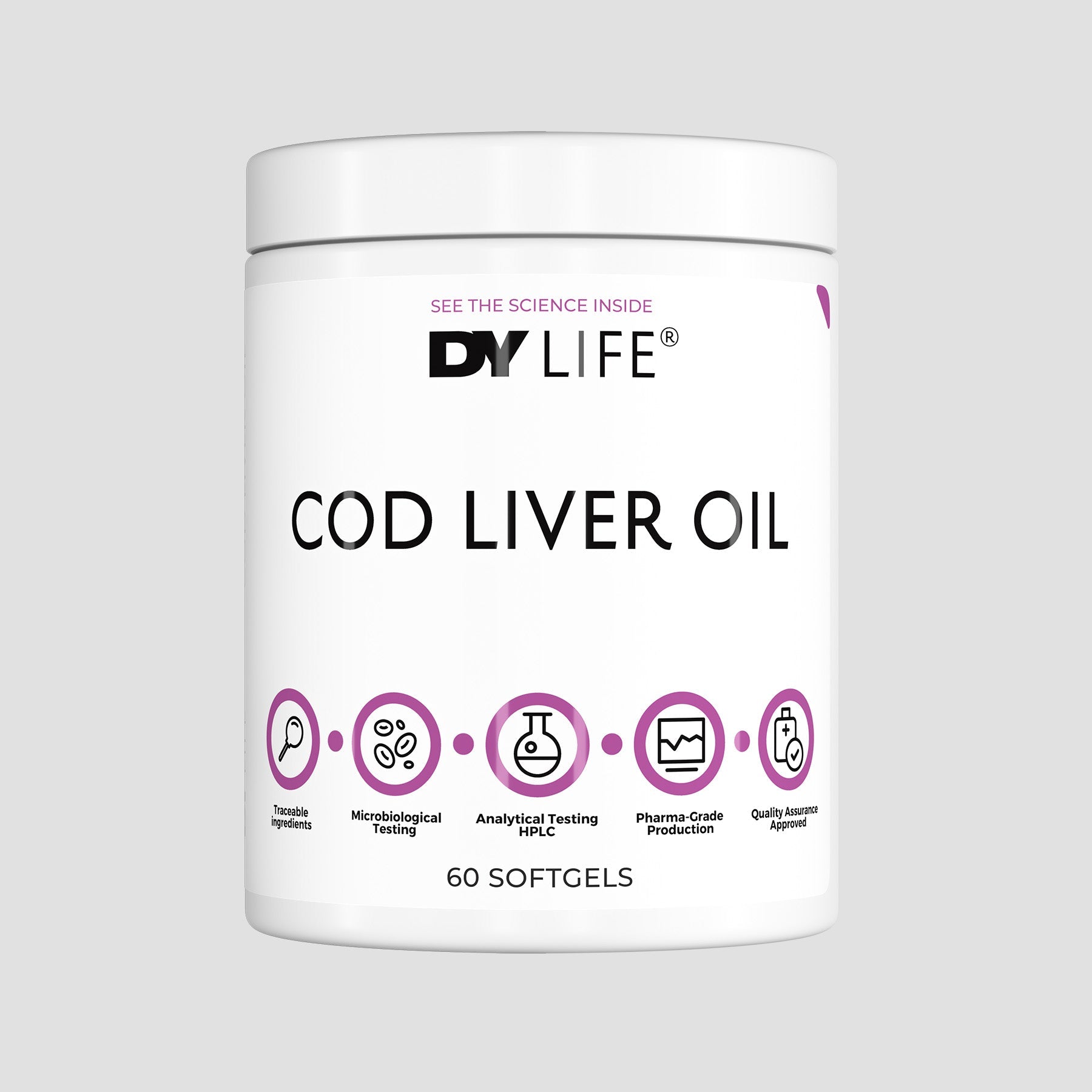 DY Life Cod Liver Oil huile de foie de morue 60 softgels oméga 3