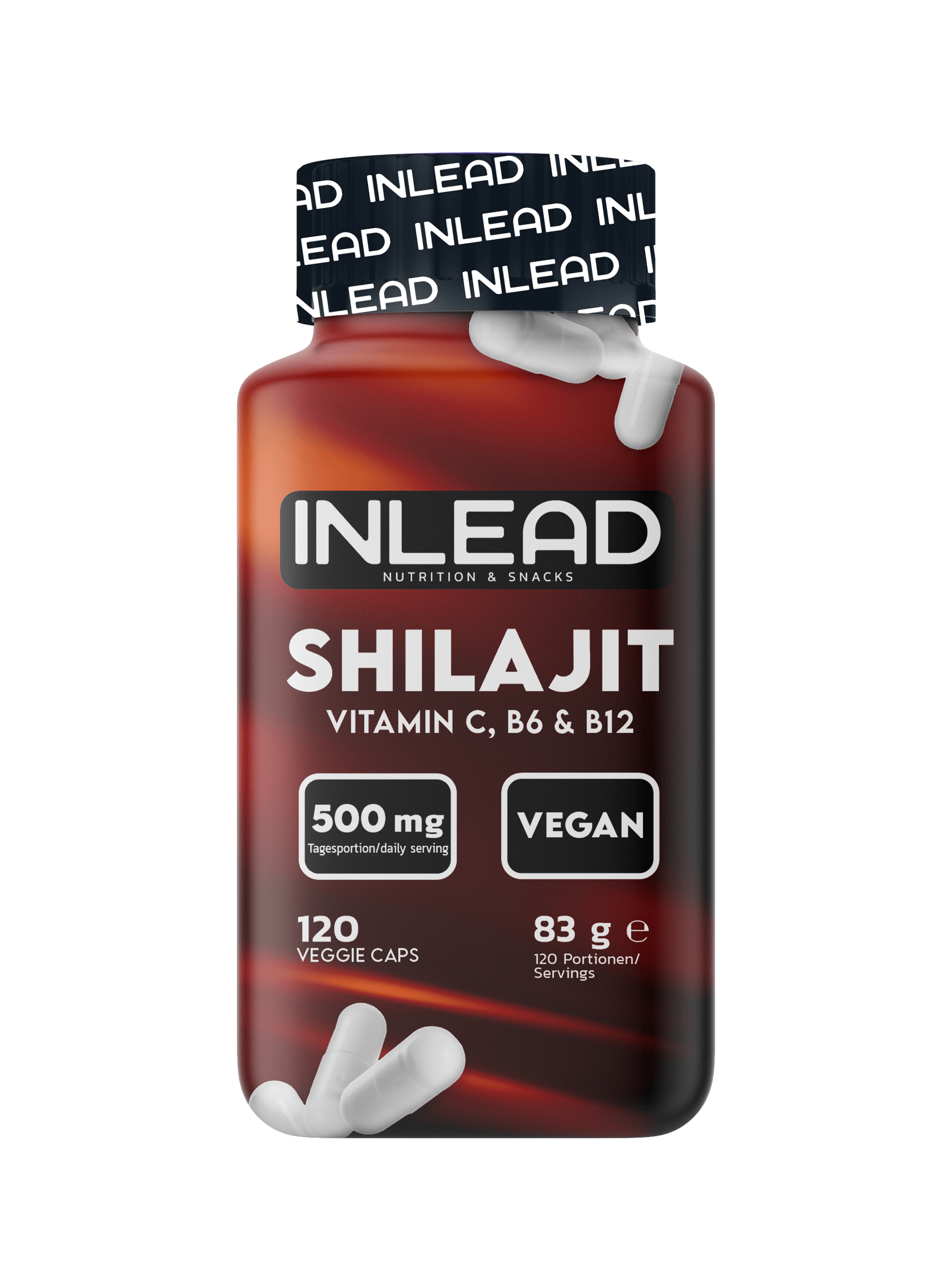 Inlead Shilajit extrait 120 gélules vitamines C B6 B12
