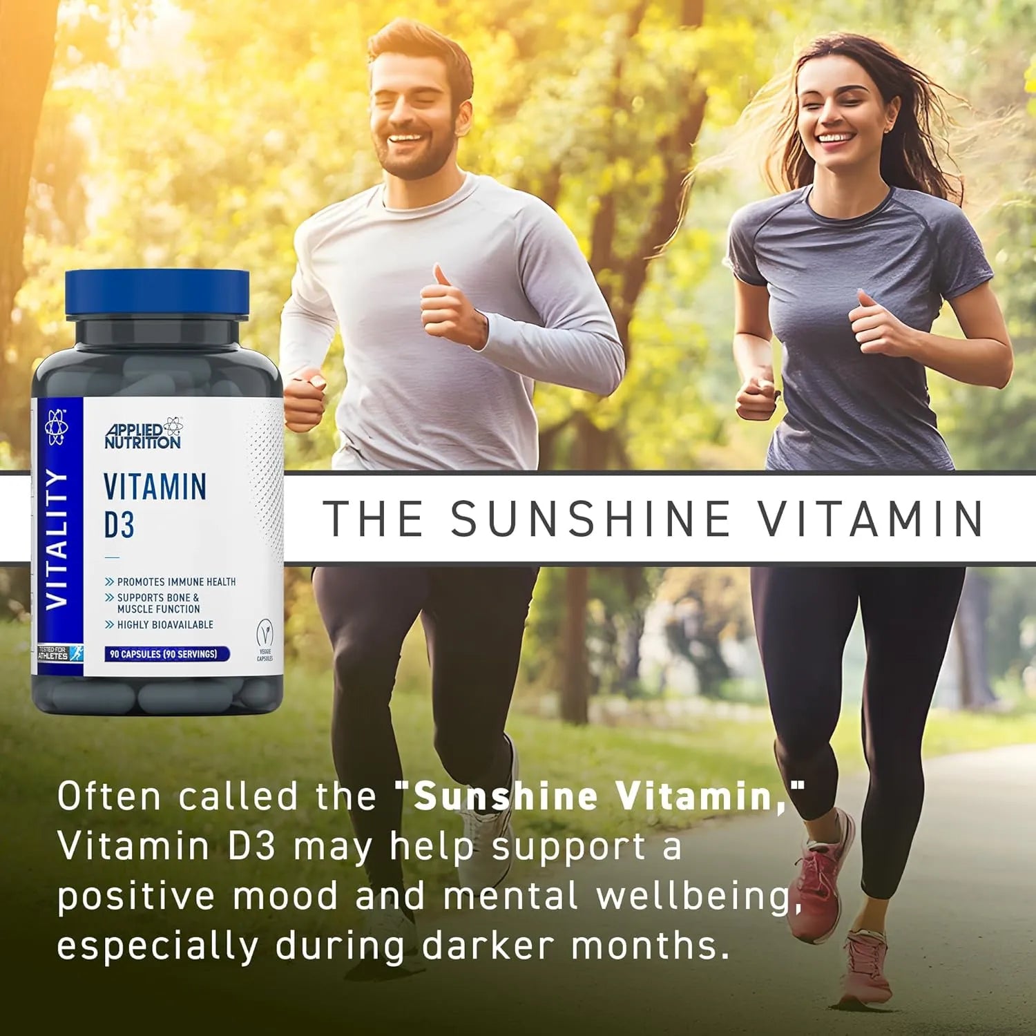 Applied Nutrition Vitality Vitamine D3 90 Gélules Vegan