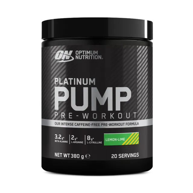 Optimum Nutrition Platinum Pump pré-workout sans caféine 380 g framboise