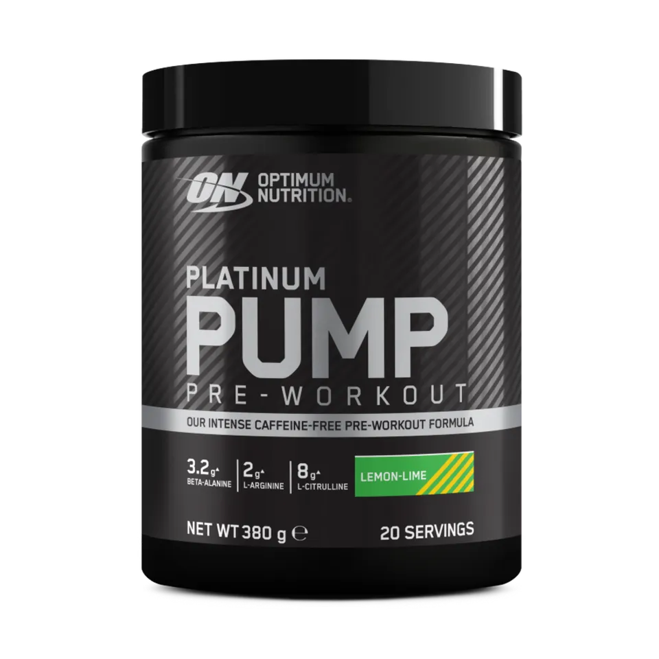 Optimum Nutrition Platinum Pump pré-workout sans caféine 380 g framboise