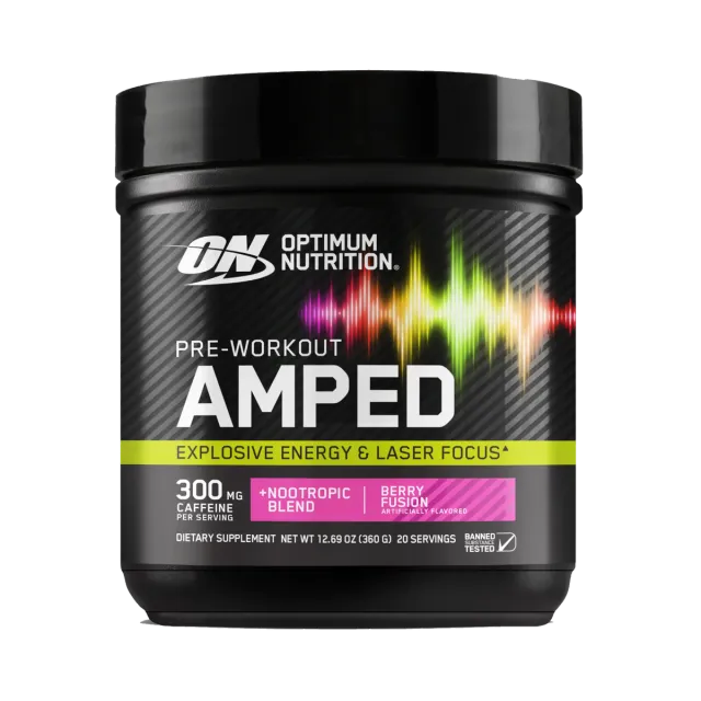 Optimum Nutrition Pre-Workout Amped poudre caféine 300mg