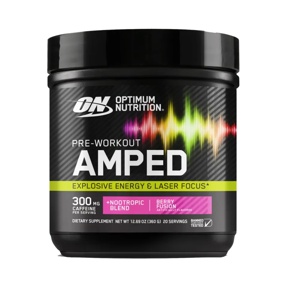 Optimum Nutrition Pre-Workout Amped poudre caféine 300mg