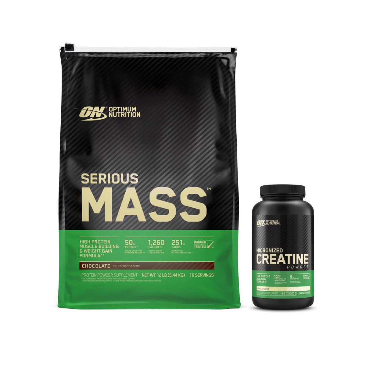 Optimum Nutrition Mass Stack pack gainer créatine prise de masse