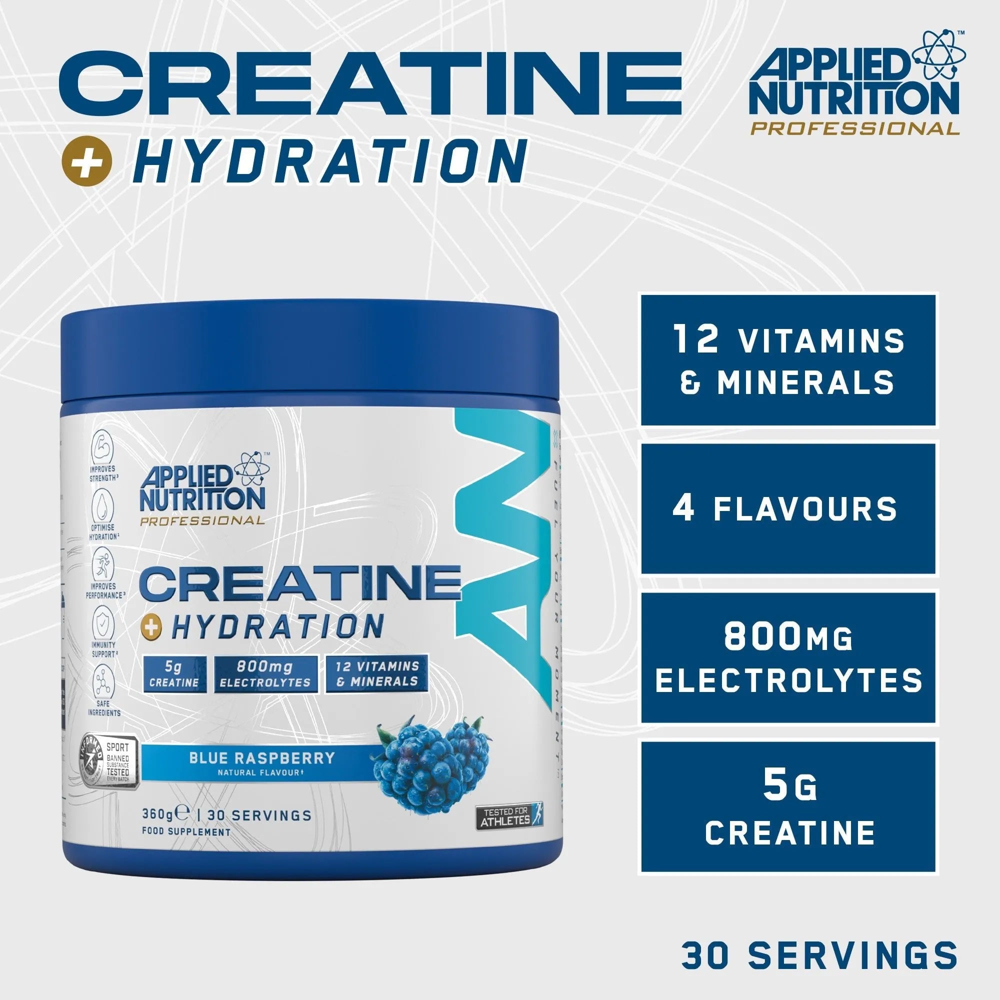 Applied Nutrition Creatine + Hydration Poudre 330g Nature