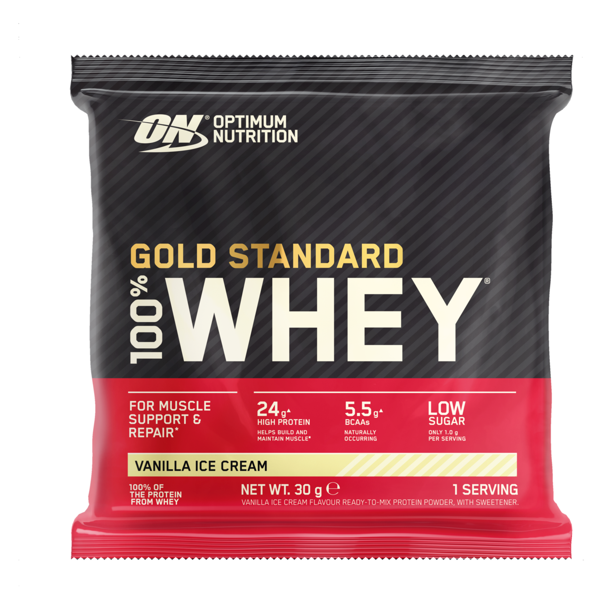 Optimum Nutrition Gold Standard Whey sachet fraise 31g 24g