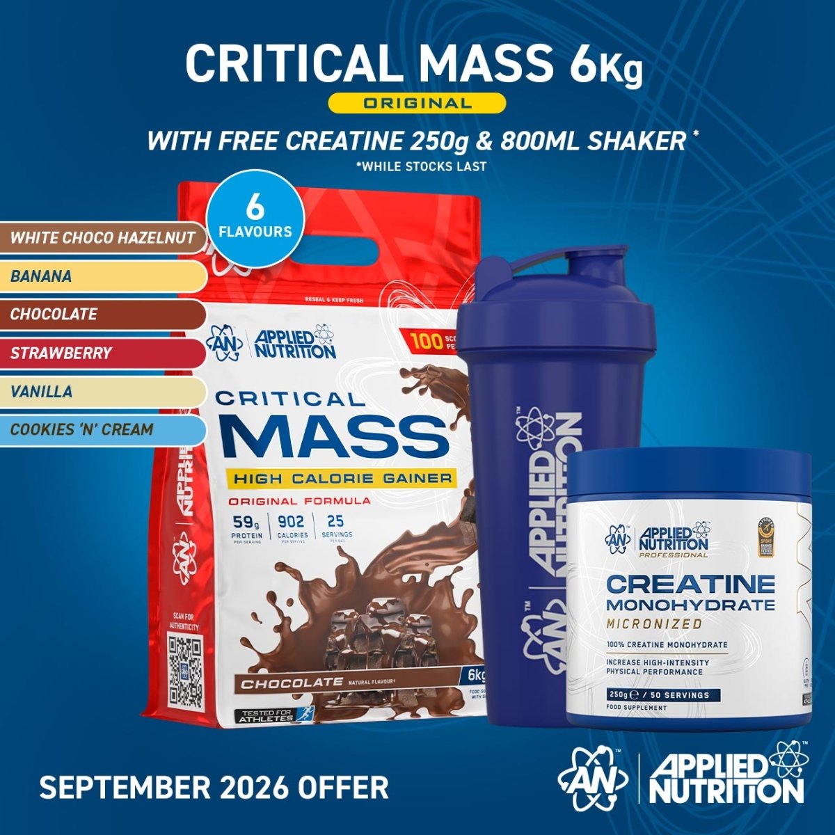 Applied Nutrition Critical Mass Original 6kg gainer chocolat 900 kcal