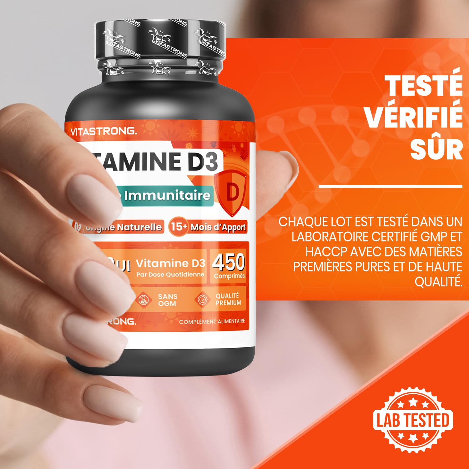 Vitastrong Vitamines D3 2000 UI comprimés 450 cpr 50 mcg