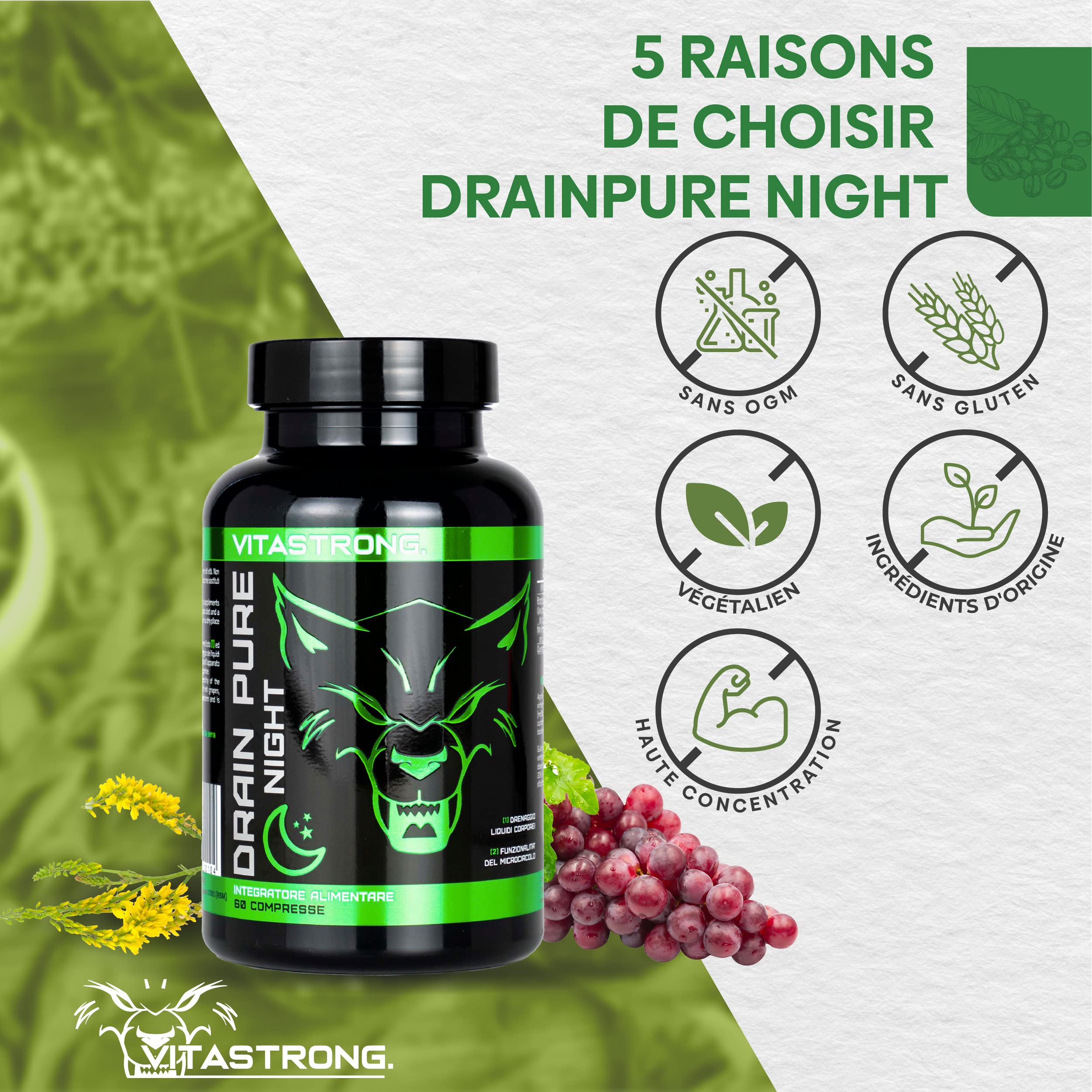 Vitastrong Drainpure Night draineur nuit vegan ventre plat